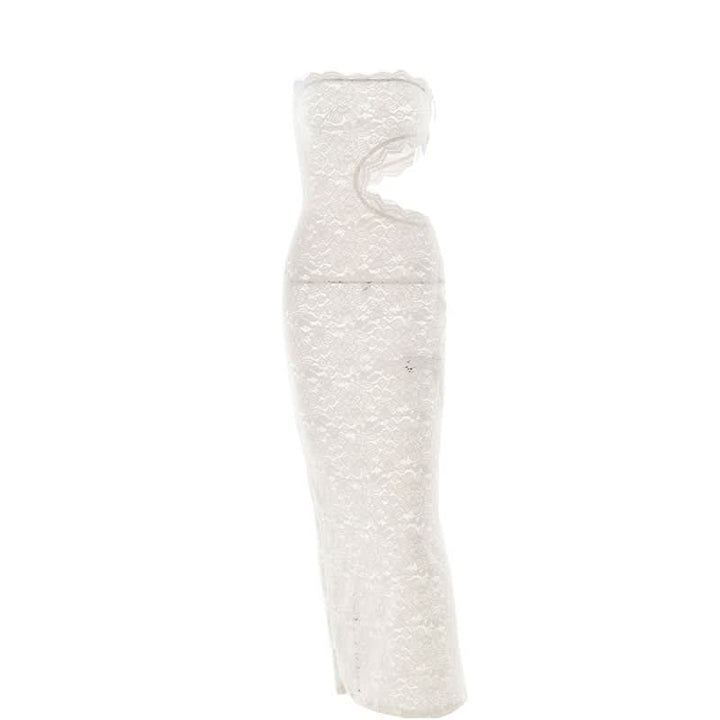 Hollow out lace tube cut out maxi dress  | Festival Outfits Women