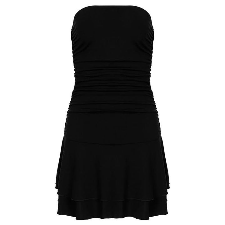 Ruched solid tube mini dress  | Festival Outfits Women