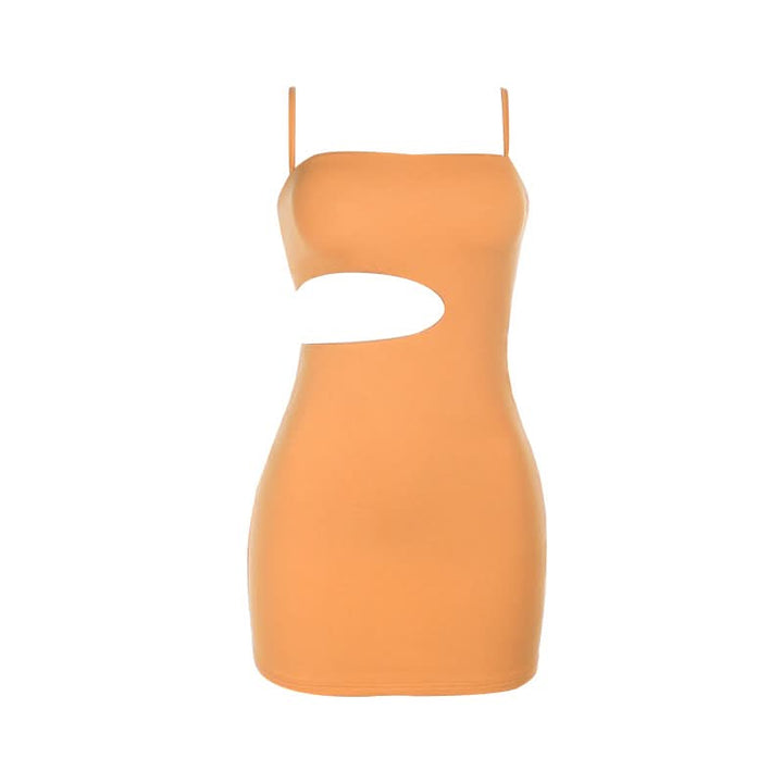Square neck hollow out cami cut out mini dress  | Festival Outfits Women