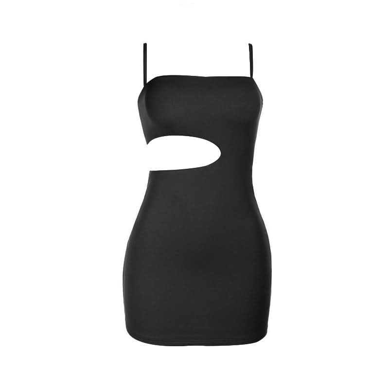 Square neck hollow out cami cut out mini dress  | Festival Outfits Women