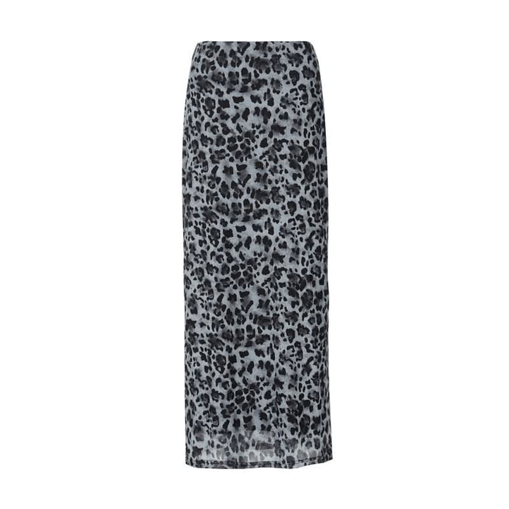 Leopard print mesh maxi skirt  | Festival Outfits Women
