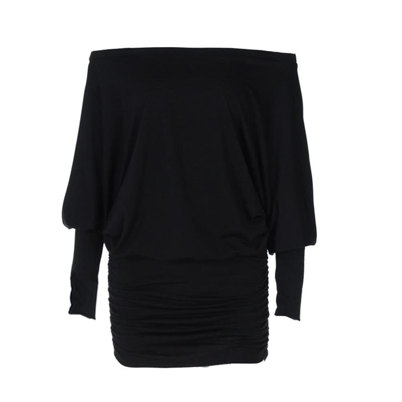 Long sleeve off shoulder ruched mini dress  | Festival Outfits Women