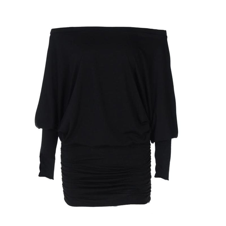 Long sleeve off shoulder ruched mini dress  | Festival Outfits Women