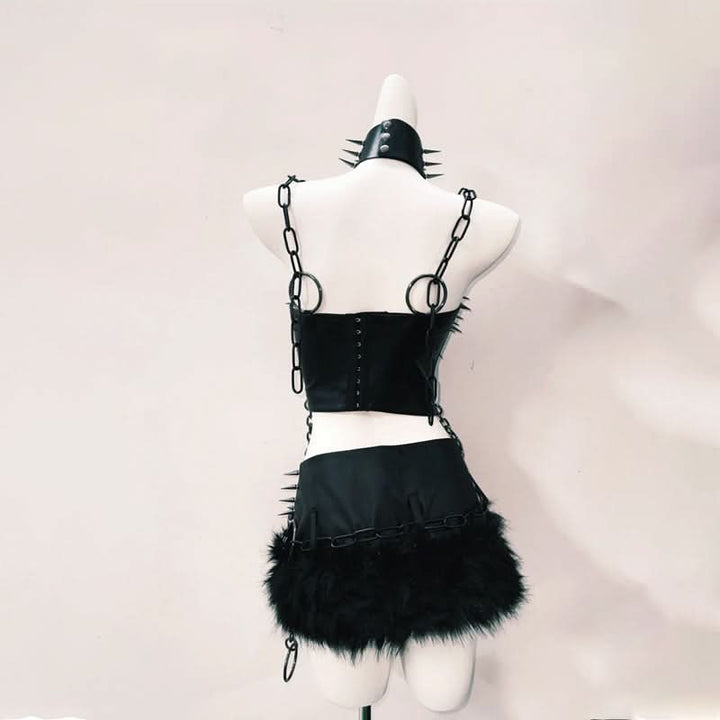Rivet skull applique o ring cami top  | Festival Outfits Women