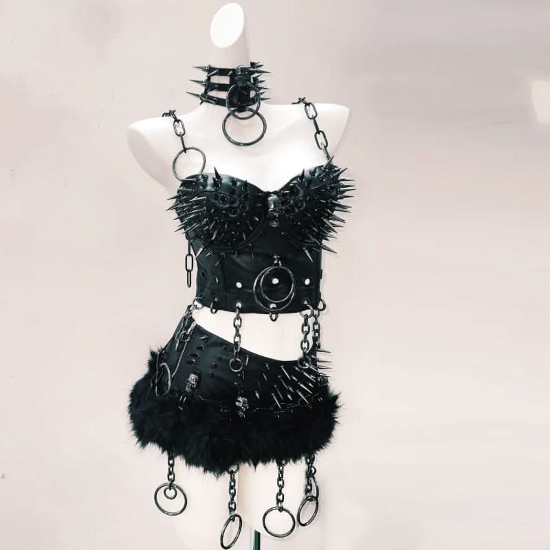 Rivet skull applique o ring cami top  | Festival Outfits Women