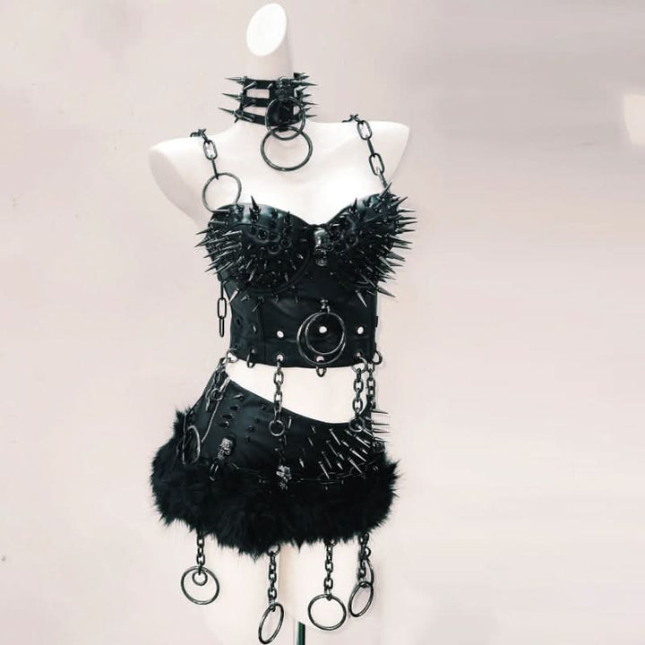 Rivet skull applique o ring cami top  | Festival Outfits Women