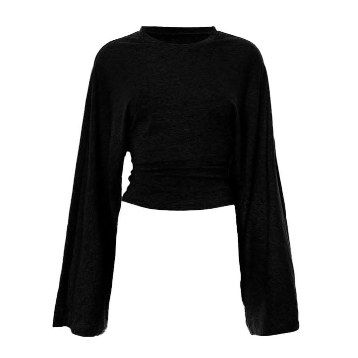 Long sleeve crewneck solid top  | Festival Outfits Women