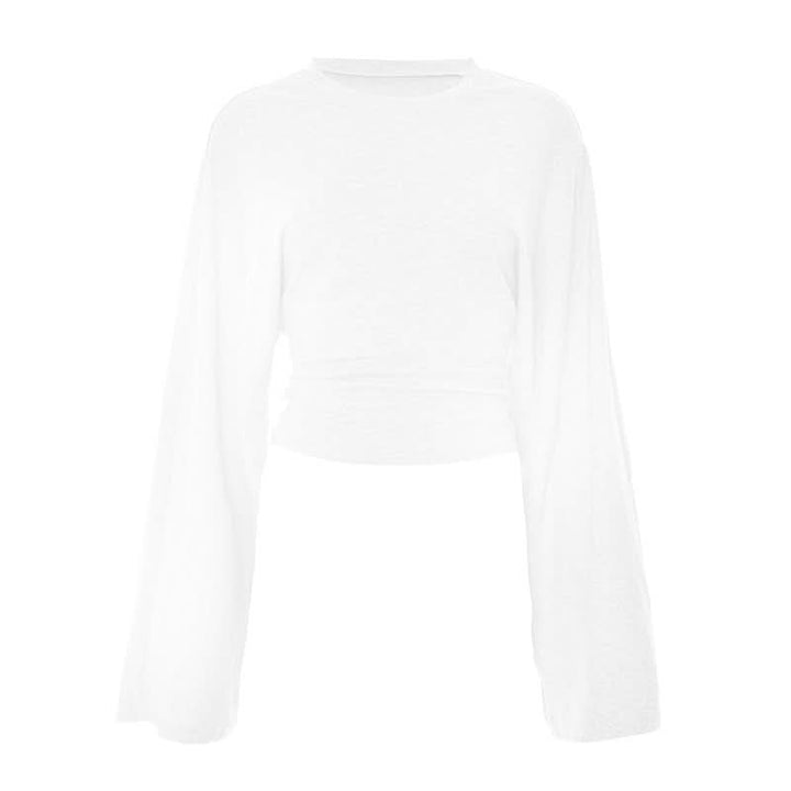 Long sleeve crewneck solid top  | Festival Outfits Women