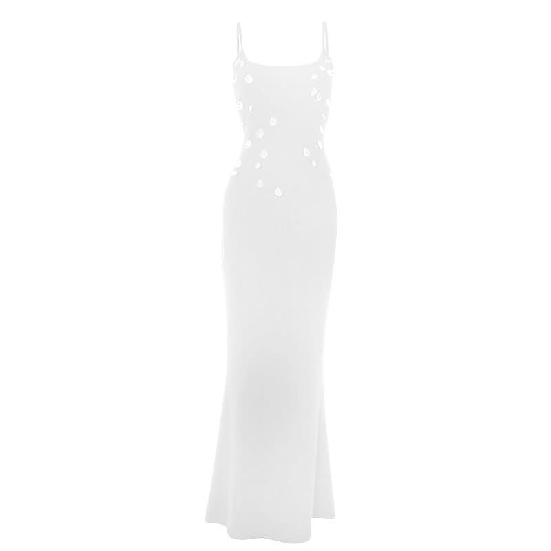 U neck ribbed backless cami maxi dress  | Festival Outfits Women