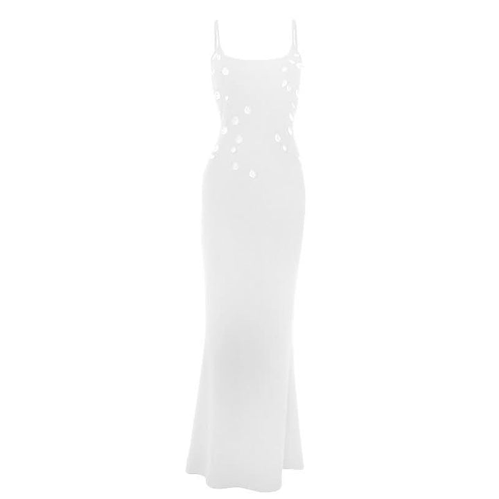 U neck ribbed backless cami maxi dress  | Festival Outfits Women
