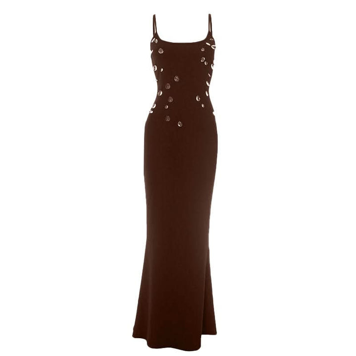 U neck ribbed backless cami maxi dress  | Festival Outfits Women
