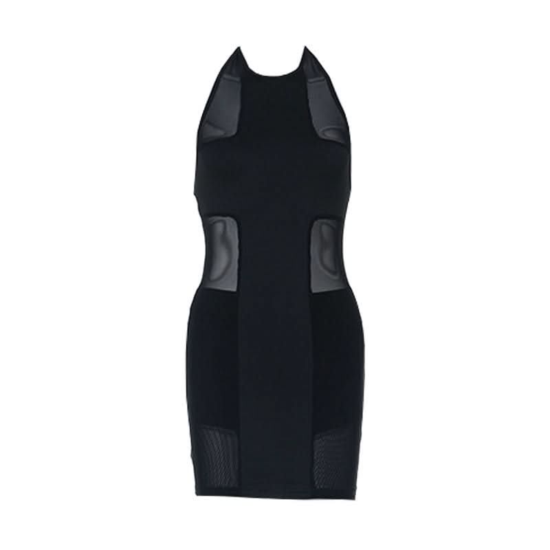 Halter mesh backless black mini dress  | Festival Outfits Women
