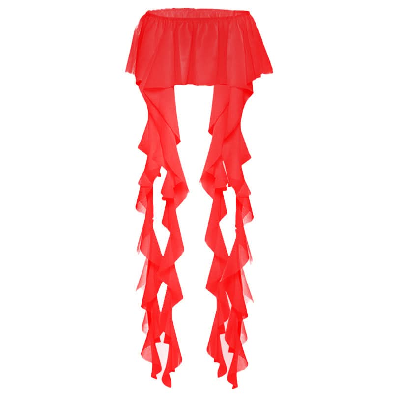 Ruched ruffle solid decor belt  | Festival Outfits Women