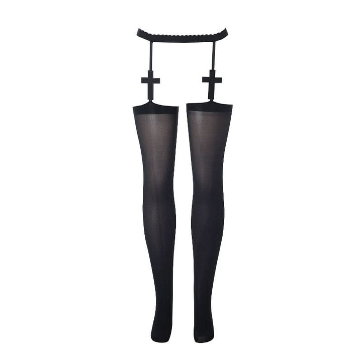 Cross embroidery solid tights  | Festival Outfits Women