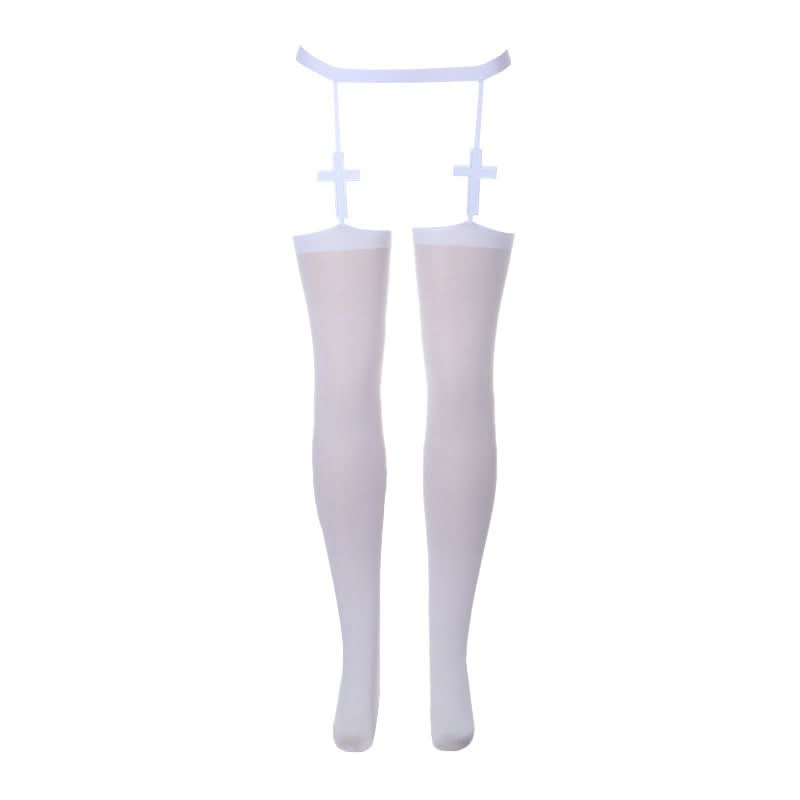 Cross embroidery solid tights  | Festival Outfits Women