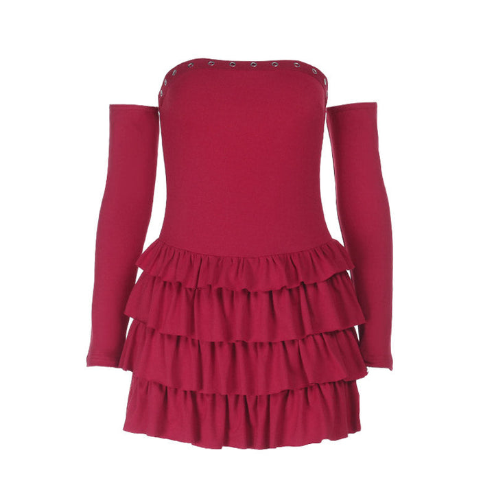 Ruffle gloves ruched backless tube mini dress  | Festival Outfits Women