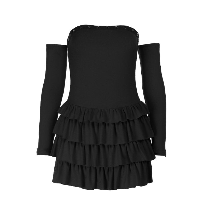 Ruffle gloves ruched backless tube mini dress  | Festival Outfits Women