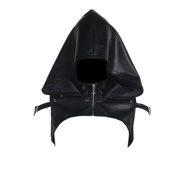 Hoodie zip-up PU leather top  | Festival Outfits Women