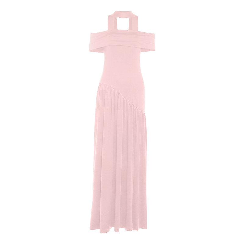 Off shoulder ruched high slit tube maxi dress  | Festival Outfits Women