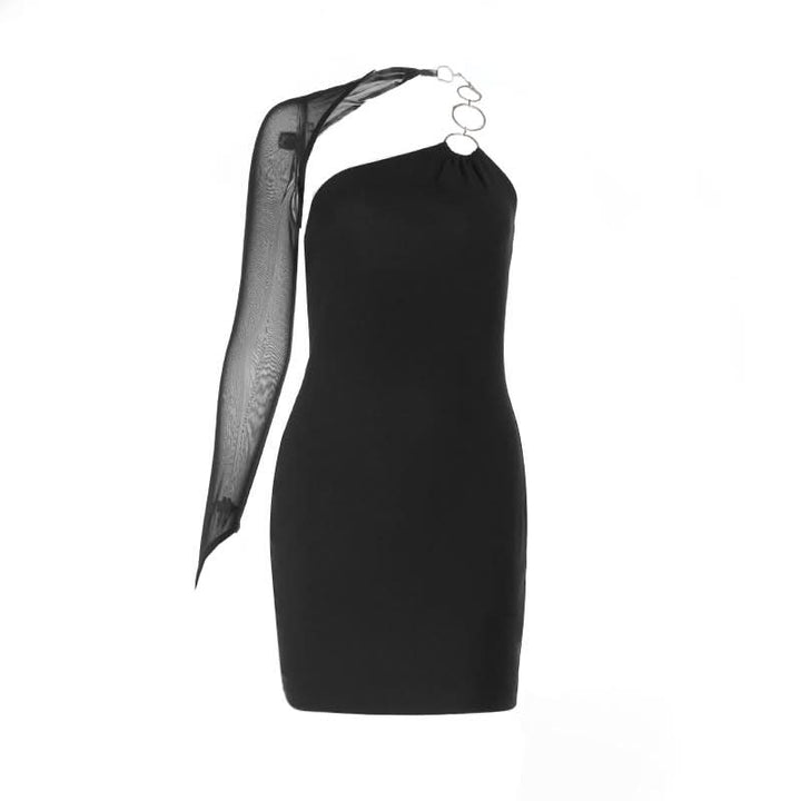 One shoulder o ring backless mini dress  | Festival Outfits Women