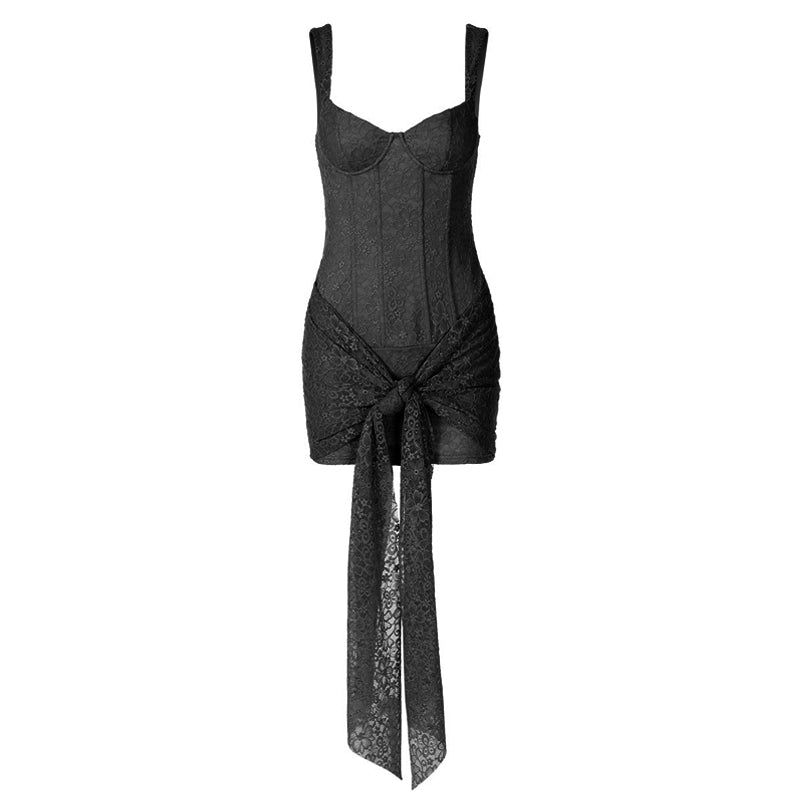 Self tie lace v neck zip-up cami mini dress | Festival Outfits Women Halibuy Self tie lace v neck zip-up cami mini dress | Festival Outfits Women Halibuy