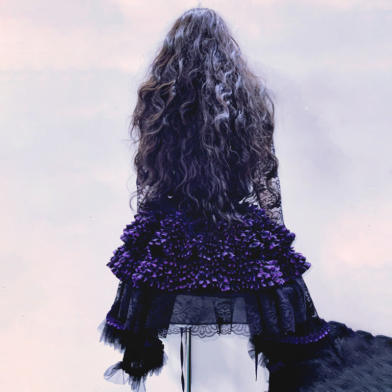 Long flared sleeve lace beaded ruffle cami midi skirt set  | Festival Outfits Women