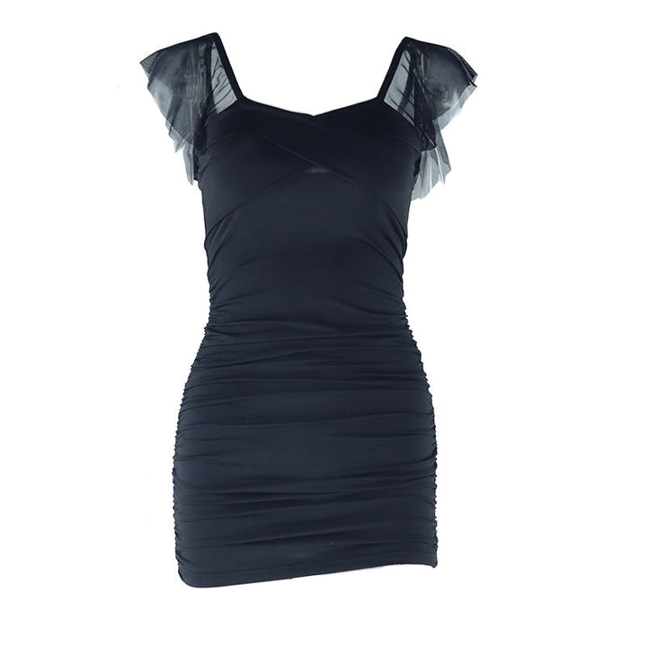 Ruched mesh backless mini dress  | Festival Outfits Women