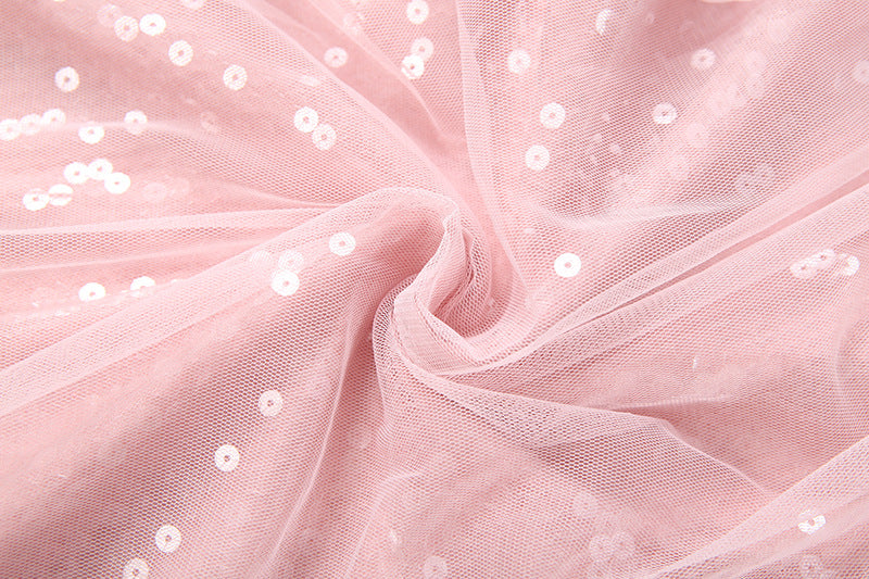 Glitter mesh v neck ruffle cami mini dress  | Festival Outfits Women