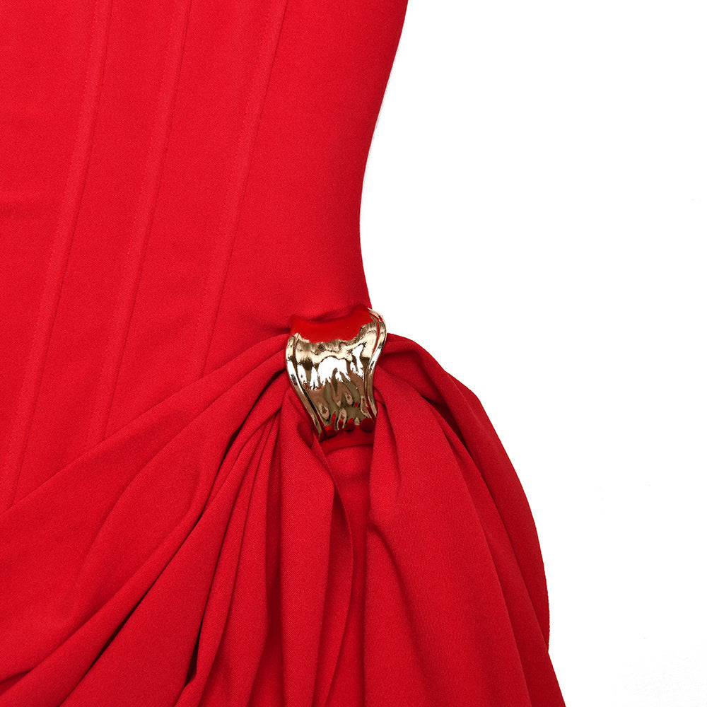 Corset backless ruched solid tube mini dress  | Festival Outfits Women