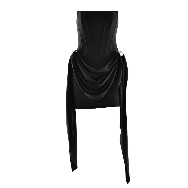 Corset backless ruched solid tube mini dress  | Festival Outfits Women