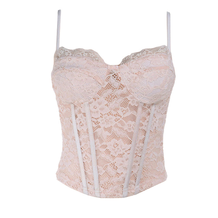 Lace corset v neck backless cami top  | Festival Outfits Women