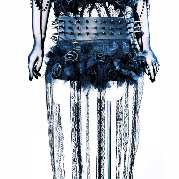 Halter hollow out beaded flower applique feather cut out top  | Festival Outfits Women