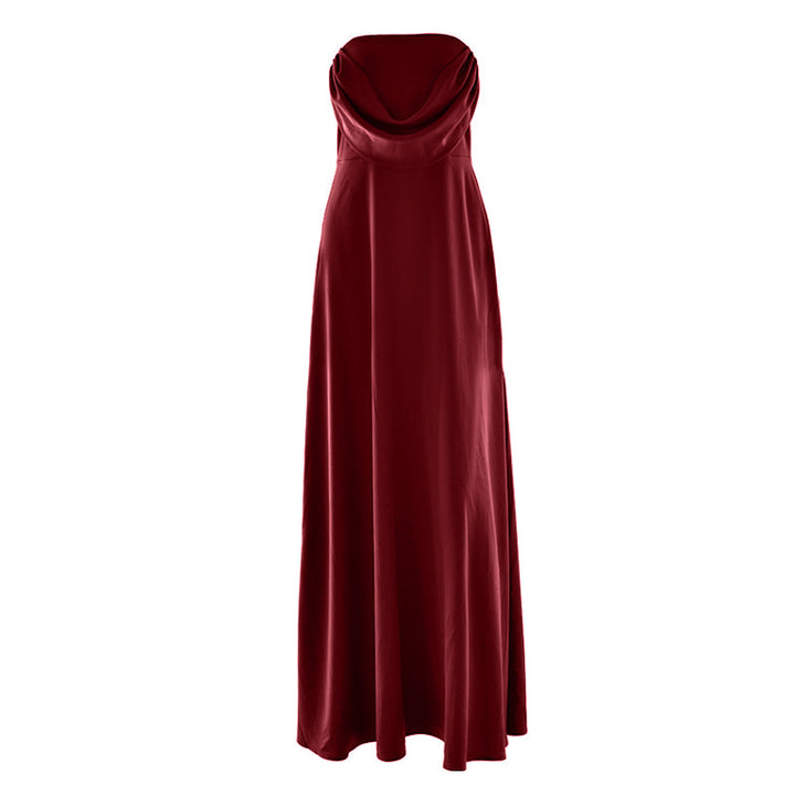 Ruched zip-up backless solid tube mini dress  | Festival Outfits Women