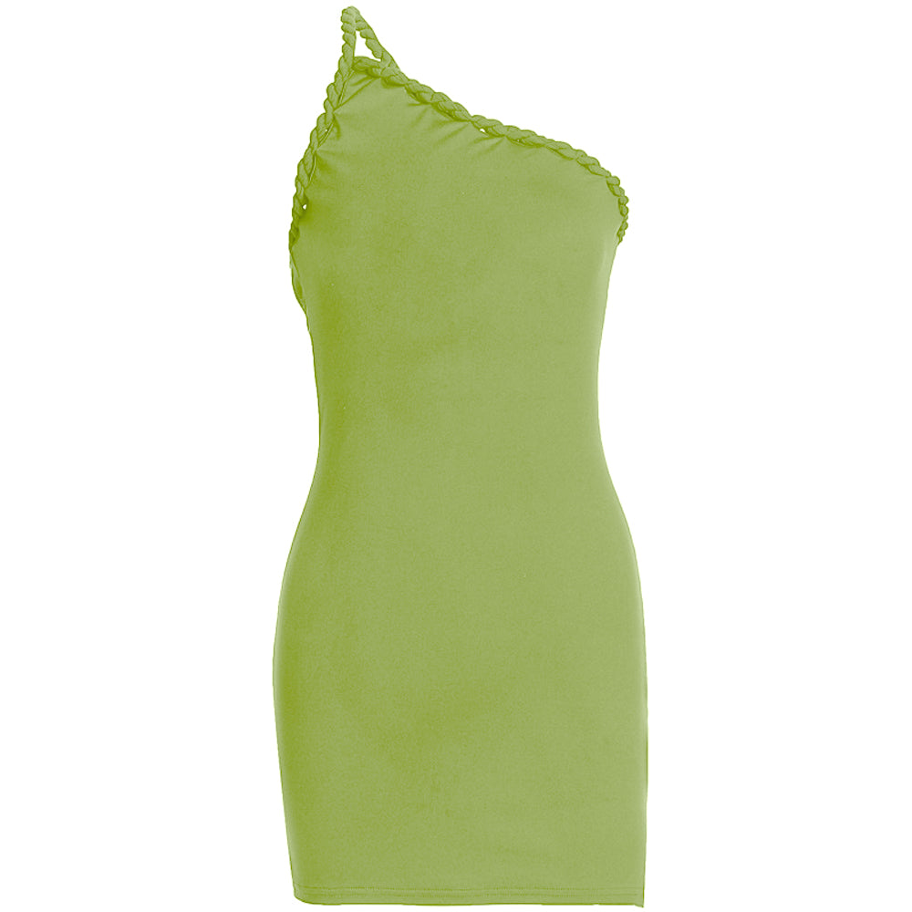 One shoulder irregular ruched backless mini dress