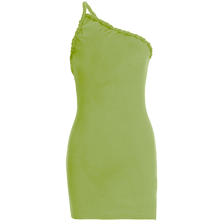 One shoulder irregular ruched backless mini dress