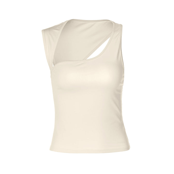 Irregular sleeveless solid tank top