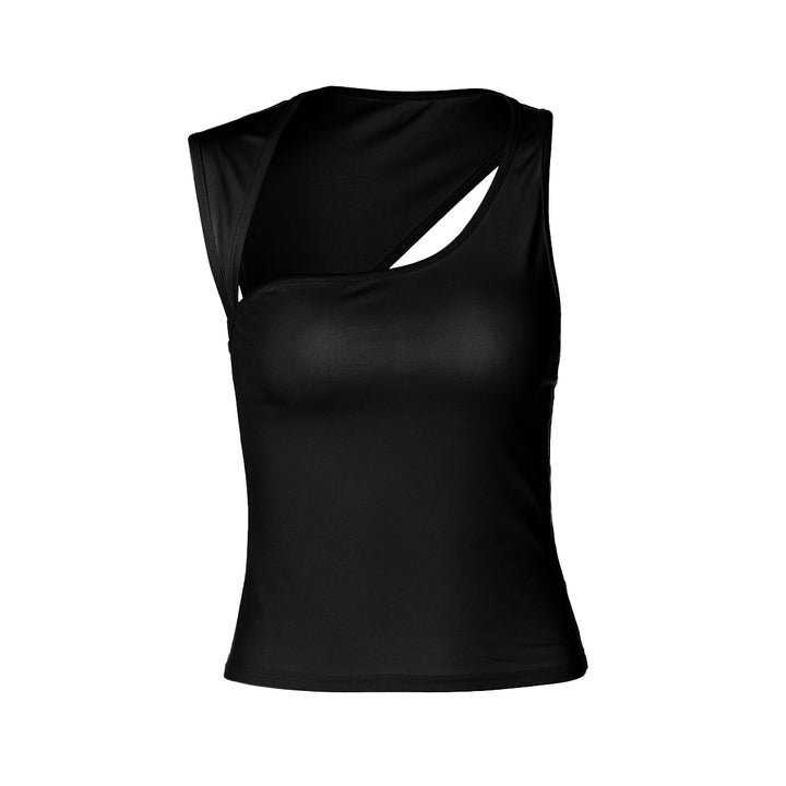 Irregular sleeveless solid tank top
