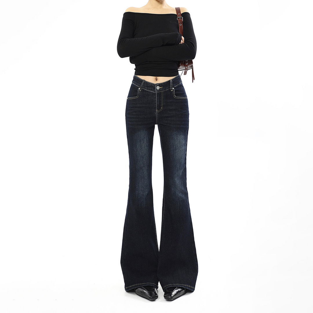 Button low rise wide leg jeans | Baggy Low Rise Jeans