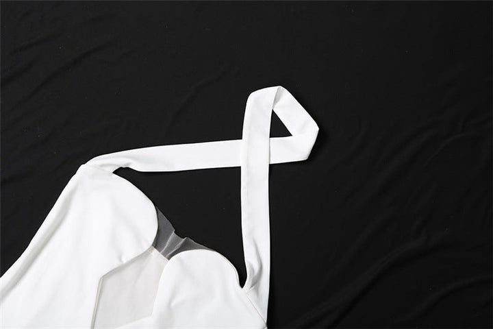 Cross front halter hollow out backless mini dress  | Festival Outfits Women