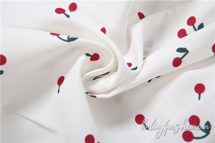 Plaid ruched cherry print A line mini skirt