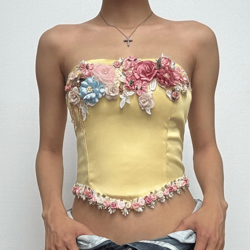 Tufafin Satin Bustier mai ɗauke da zip-up na mata | Kayan Biki na Mata