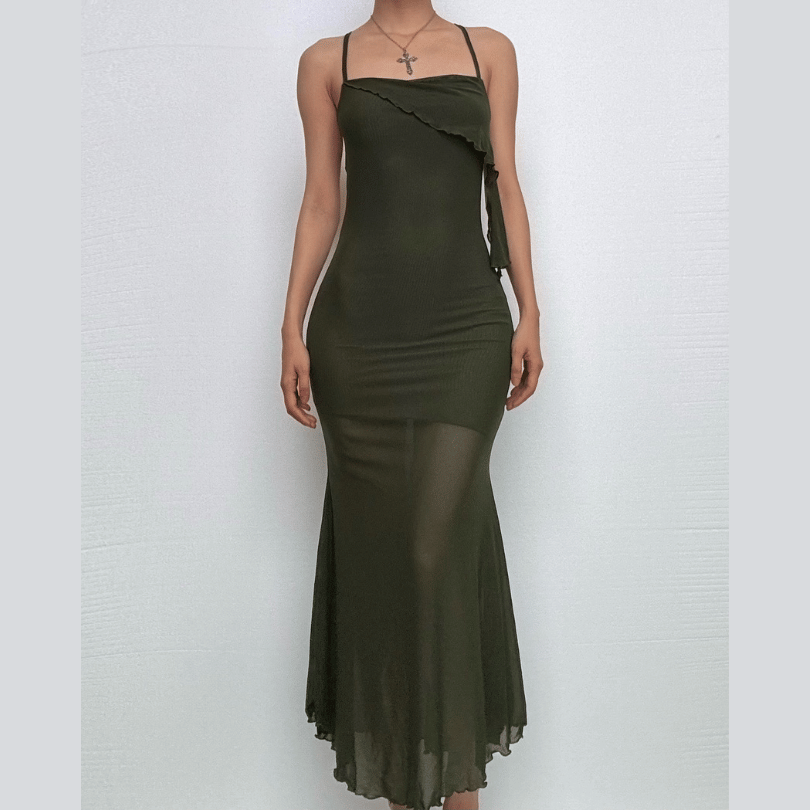 Rigar midi mara tsari mai kama da ta Ruffle | Kayan Biki na Mata