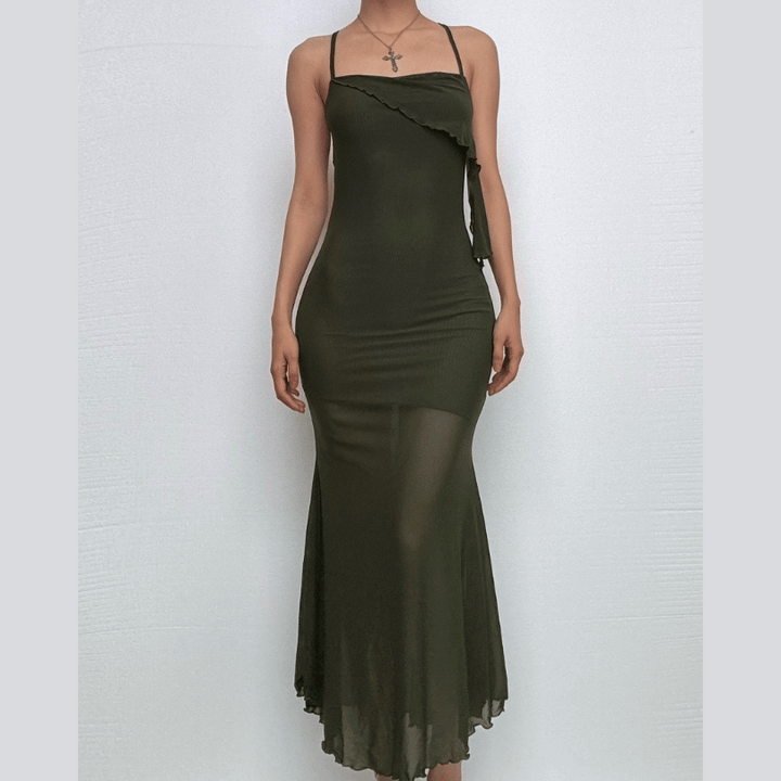 Rigar midi mara tsari mai kama da ta Ruffle | Kayan Biki na Mata