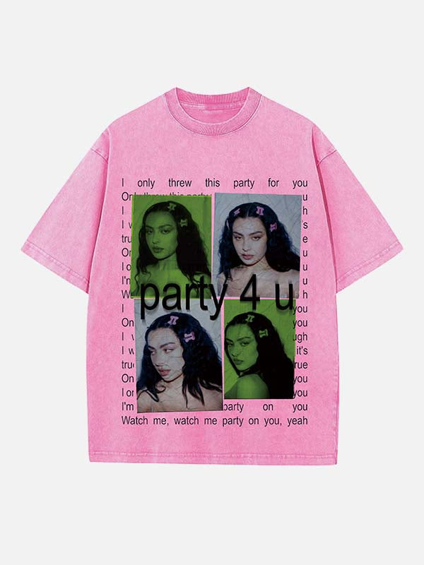 Hyperpop It-Girl Print Round Neck T-shirt