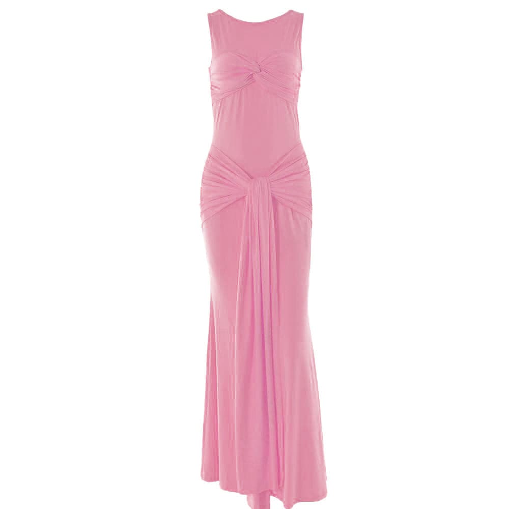 Riga mai kauri da aka yi da maxi mai kauri mara hannu | Kayan Biki na Mata