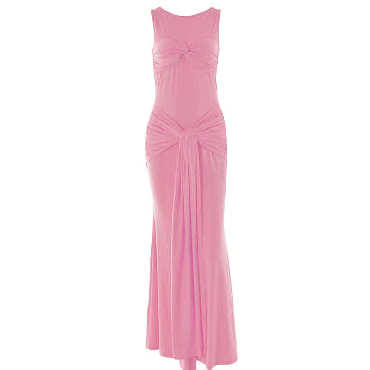 Riga mai kauri da aka yi da maxi mai kauri mara hannu | Kayan Biki na Mata