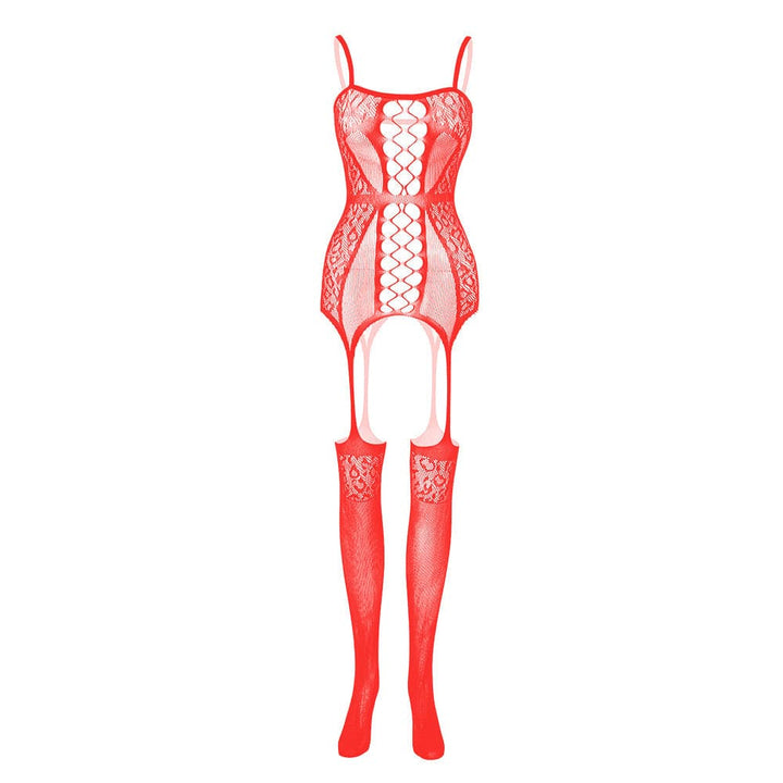 Lace patchwork suspender mesh bodystocking  | Festival Outfits Women