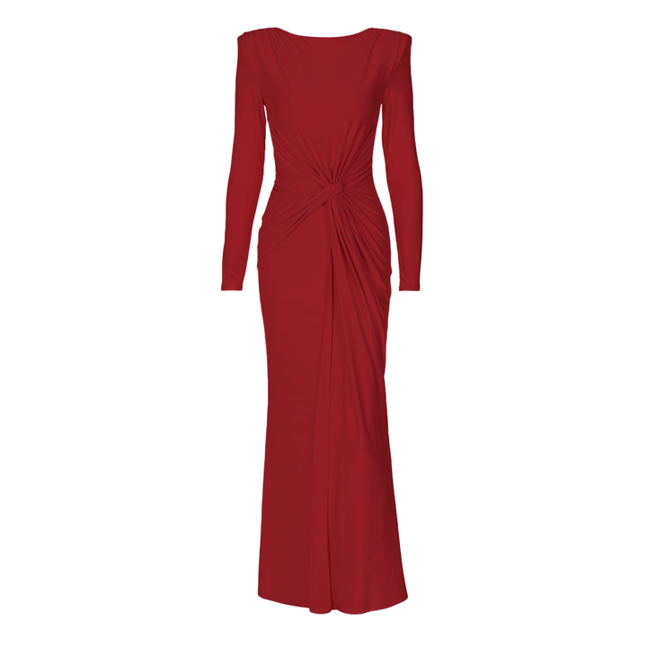 Long sleeve padded ruched maxi dress  | Festival Outfits Women