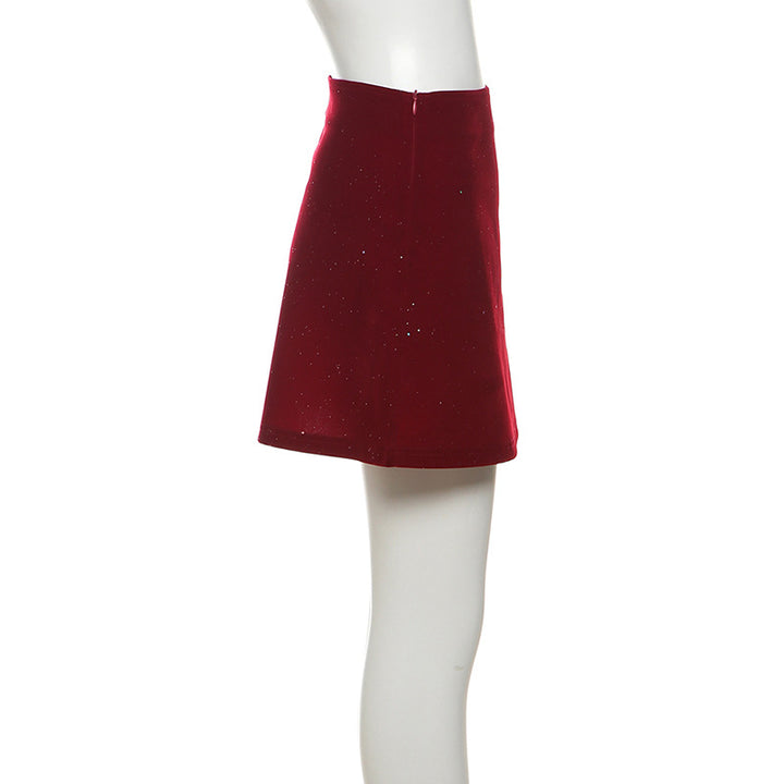 A line glitter solid mini skirt  | Festival Outfits Women