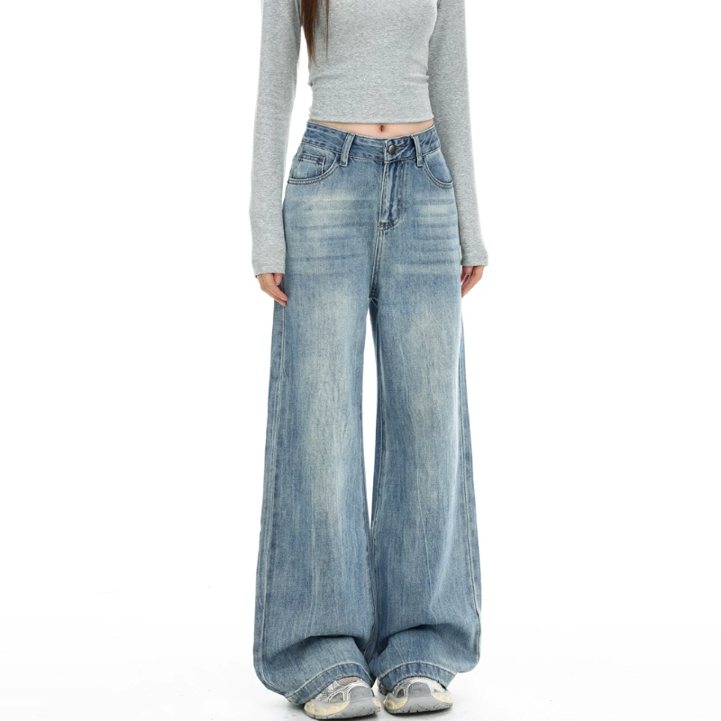 Button zip-up pocket low rise straight leg | Baggy Low Rise Jeans